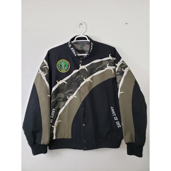 (O5) Army Jacket Military Jacket Size 3XL Bomber Coat Reversible Camo Black - Picture 1 of 10